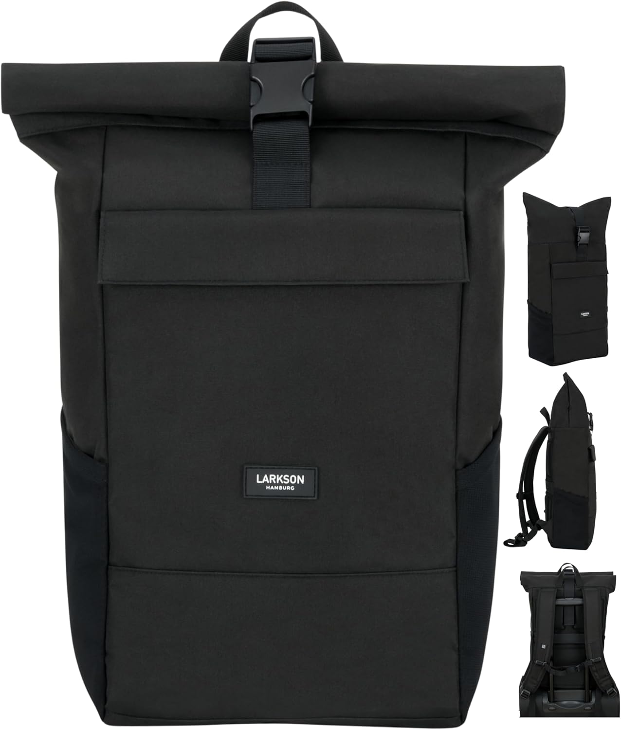 LARKSON Backpack for Men and Women – No 4 – Rolltop Backpack with Laptop Compartment University, Work and Bicycle – Large Travel Backpack – Water-Repellent