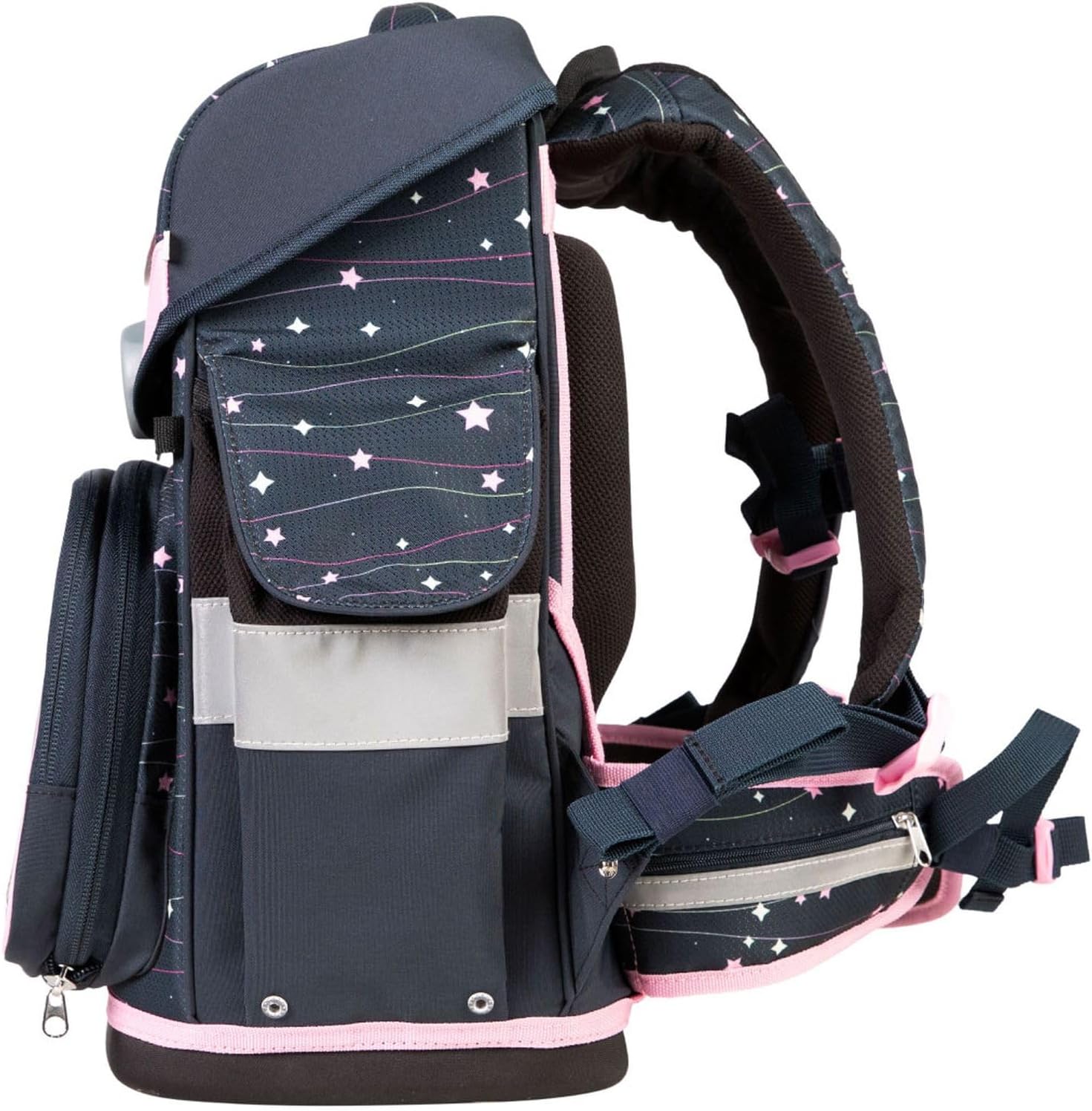 SCHOOL-MOOD Timeless Pro School Bag Set 7-Piece 23.5L Storage Space, Ergonomic Easy Fit System for 1 m to 1.50 m Height, Stable, Waterproof Fabric with Reflectors (Ella Horse) – Bild 4