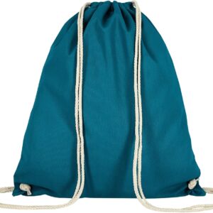TEXXILLA Pack of 10 gym bags – Oeko-Tex 100 certified, with robust drawstrings, 38 x 46 cm, jute bag, shopping bag, unprinted, colour: petrol, size: 10 pieces