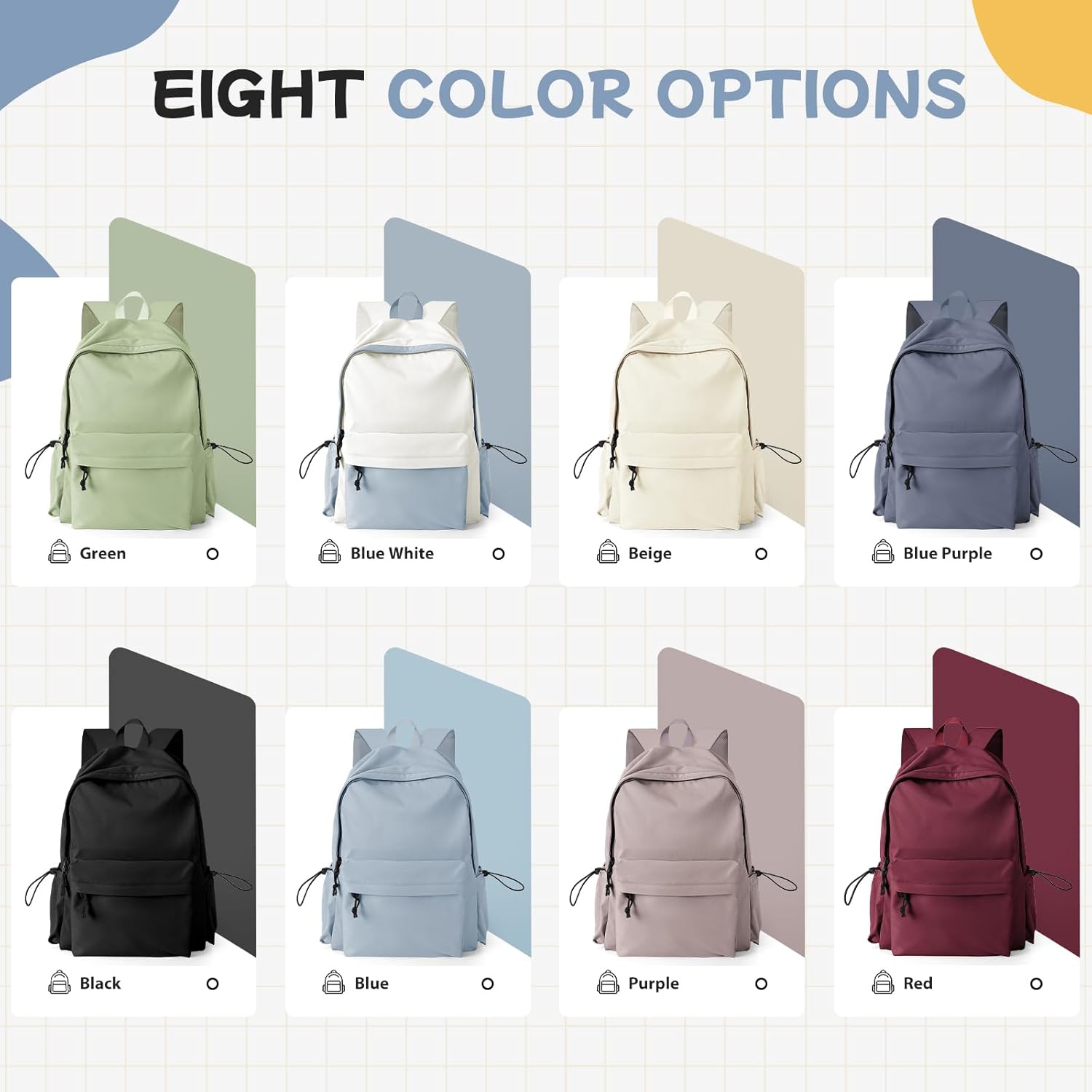 HYC00 School Backpack for Women, Casual Travel School Bags, 14 Inch Laptop Backpack for Teenage Girls, Lightweight Backpack, Water-Repellent Bookbag, College, Boys, Men, Work, Daypack – Bild 7