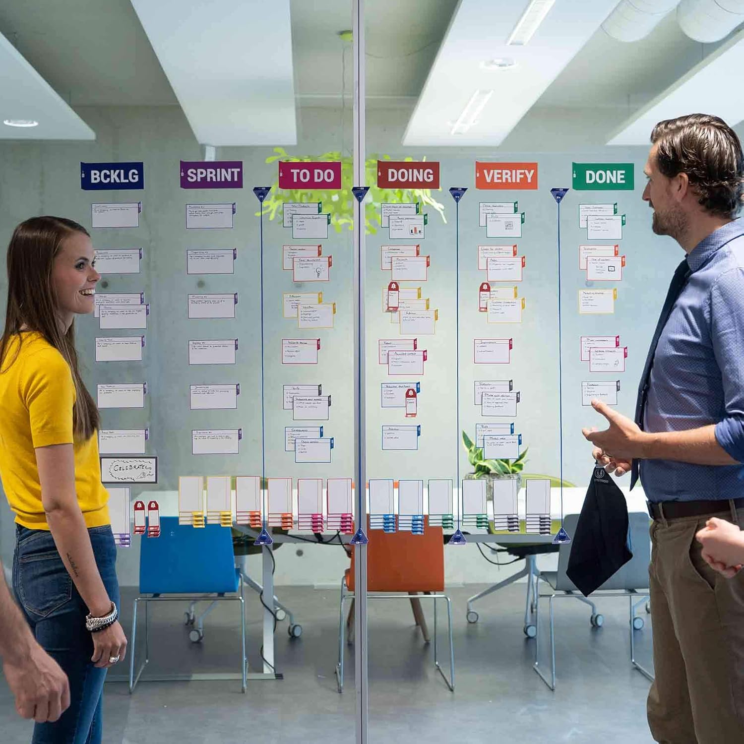 PATboard Kanban and Scrum Board - Full Tool Set for Glass Walls, Magnetic Board, Whiteboard - Nanocups Technology - Scrum & Kanban Cards – Bild 6