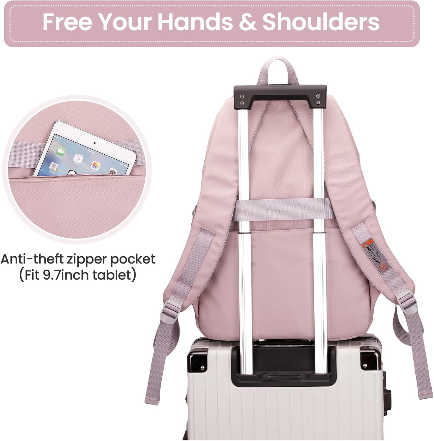 School Backpack Girls Backpack for Teenagers - Stylish and Waterproof Daypack School Bag for Girls 3rd - 9th Grade, Casual Children's Backpack Large for School and Travel, Purple – Bild 4