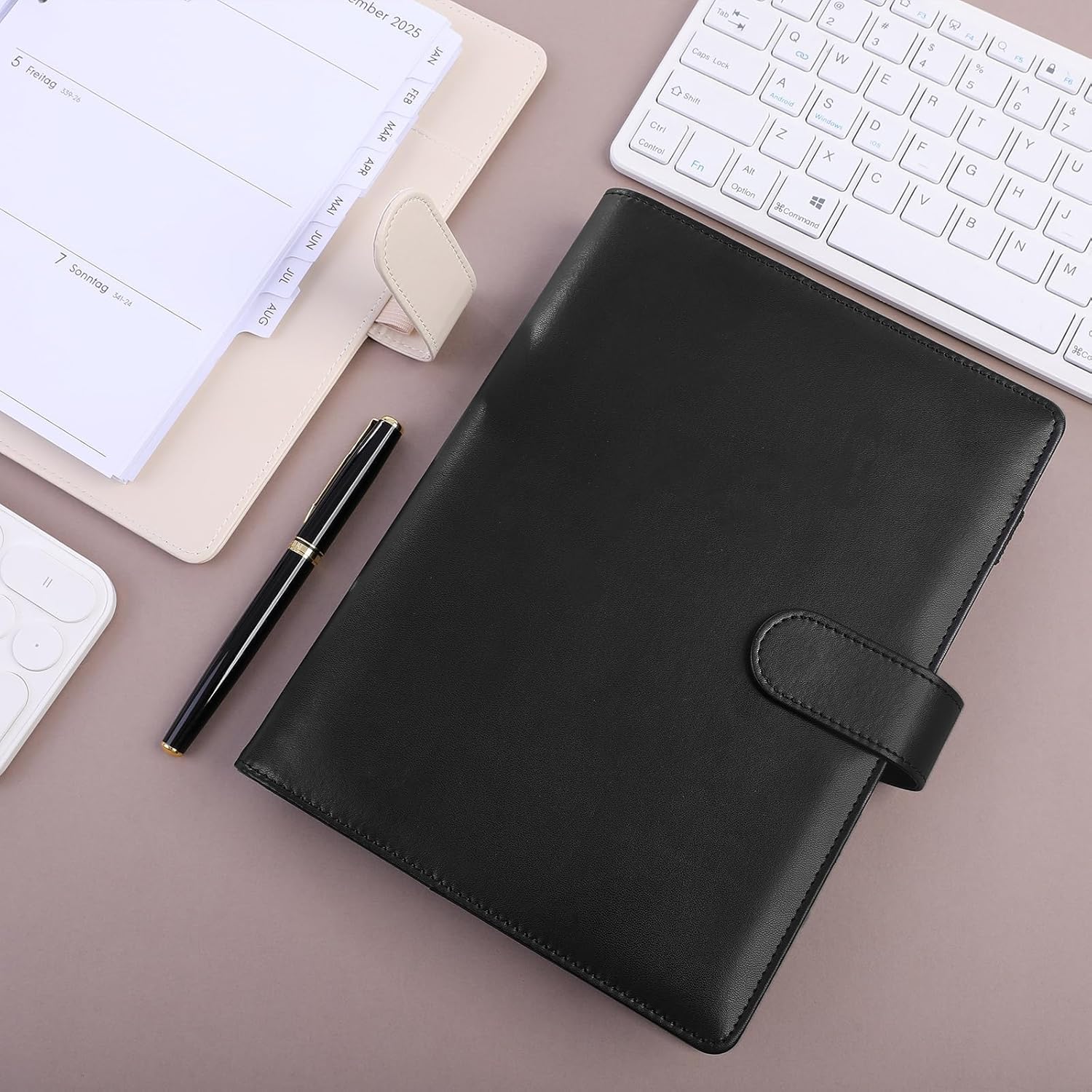 SKYDUE Calendar Ring Binder A5 Refillable, Ring Binder A5 Refillable from December 2025 to December 2026, Diary 2026, Perfect for Students and Professionals (Black) – Bild 8