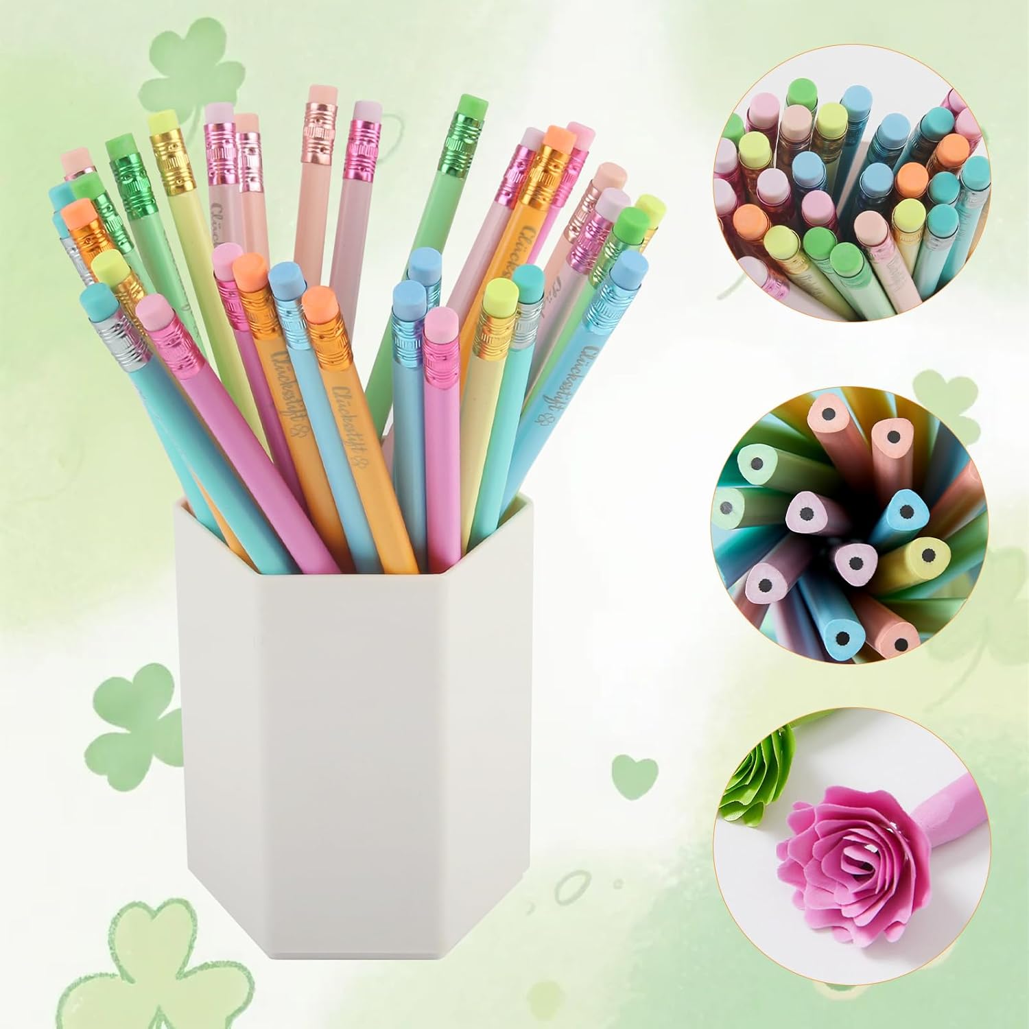 Pack of 32 Lucky Pencils with Eraser, Used for Writing and Painting, Farewell Gift, Student Pencil, Personalised Gifts for Teachers and Students – Bild 3