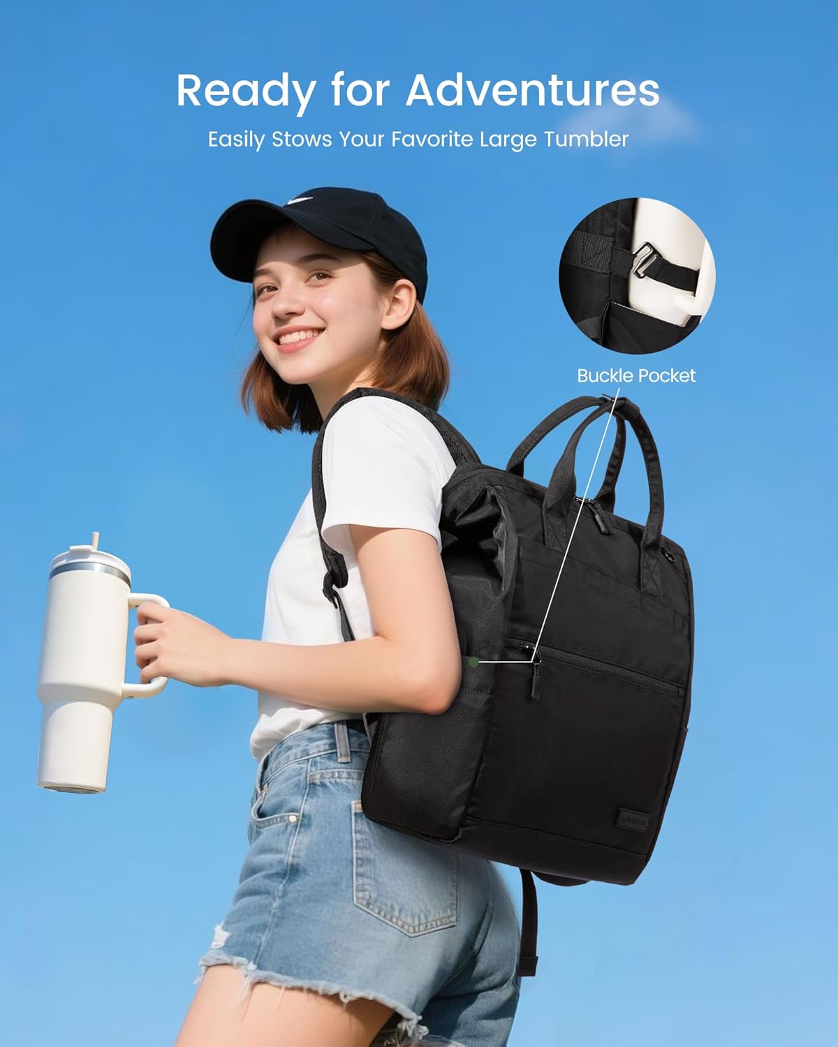 LOVEVOOK Women's Backpack, 17.3 Inch Laptop, School Backpack, Teenager Girls with Large Compartment for Water Bottles, Large Opening Design, Daypack, Work Bag, Teacher Bag, Daypacks for Travel, University, School – Bild 2