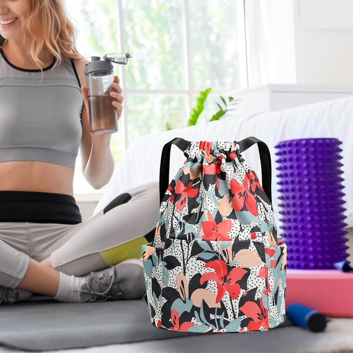 FAVORTALK Turnbeutel Wasserabweisend String-Tasche Fitnessstudio Rucksack Sportrucksack für Jungen und Mädchen,JSB033 – Bild 3