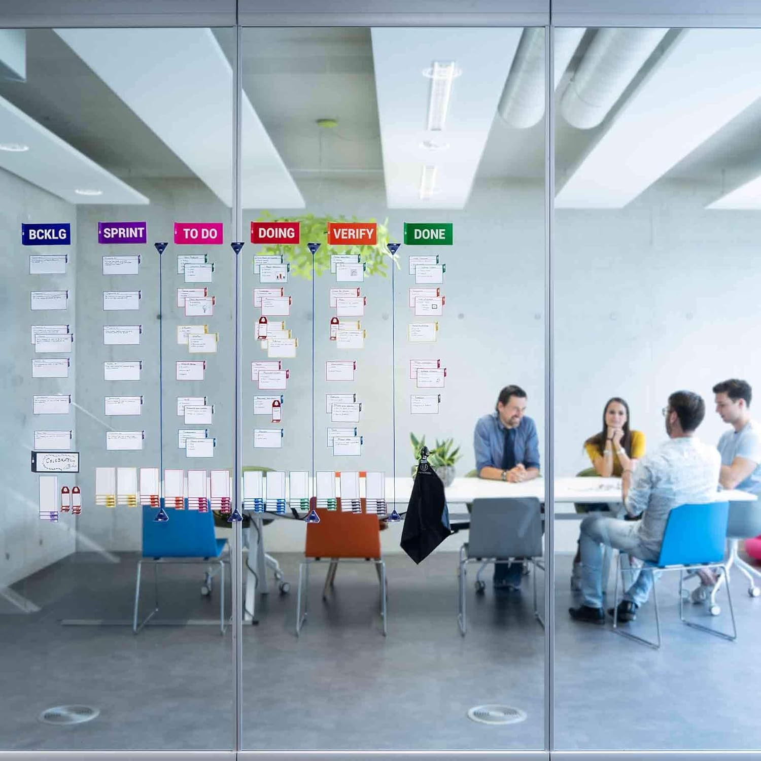 PATboard Kanban and Scrum Board - Full Tool Set for Glass Walls, Magnetic Board, Whiteboard - Nanocups Technology - Scrum & Kanban Cards – Bild 7
