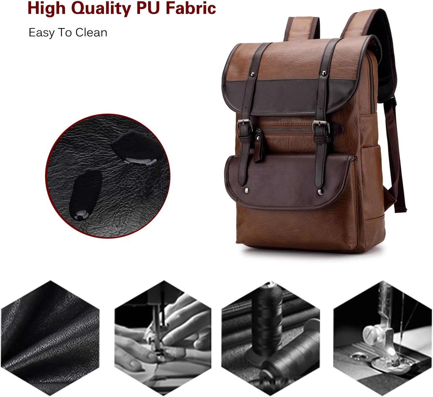 FANDARE Unisex Backpacks for 14 Inch Laptop Daypacks Girls Boys Satchel Waterproof School Bag Men Women School Backpack School Bag for Work Hiking Travel Camping School Backpack Khaki – Bild 3