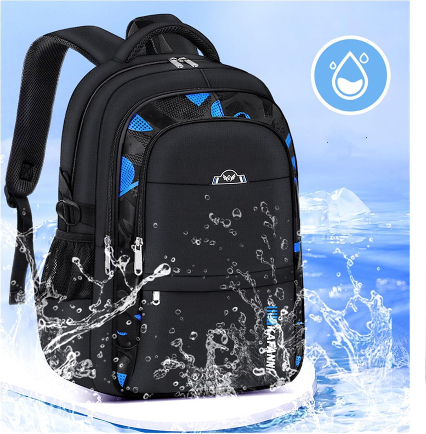 School Backpack, Primary School Backpack, Weast Resistant, Waterproof, Large Capacity, Spine Protection Backpack, 1-6 Class Blue, 45 x 31 x 22 cm – Bild 4