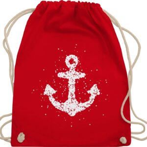 Shirtracer - Art Outfit Anchor, Flowers & Co. - Polka Dot Anchor - White - Gym Bag and Cotton Cloth Bag