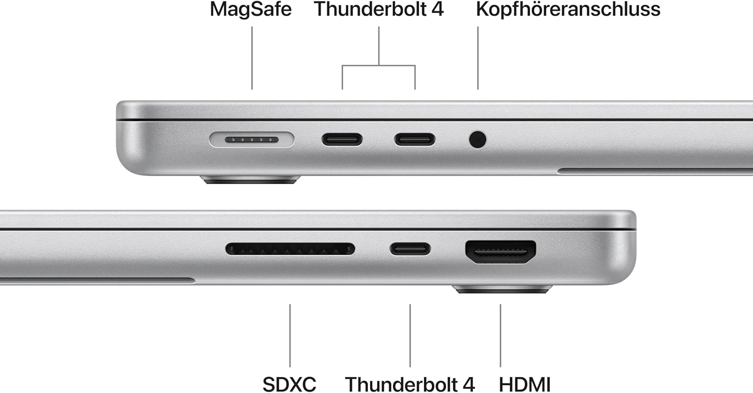 Apple MacBook Pro 14.2" Laptop with M5 Chip with 10-Core CPU and 10-Core GPU: Designed for Apple Intelligence, Liquid Retina XDR Display, 16GB Shared Memory, 1TB SSD Storage; Silver – Bild 5