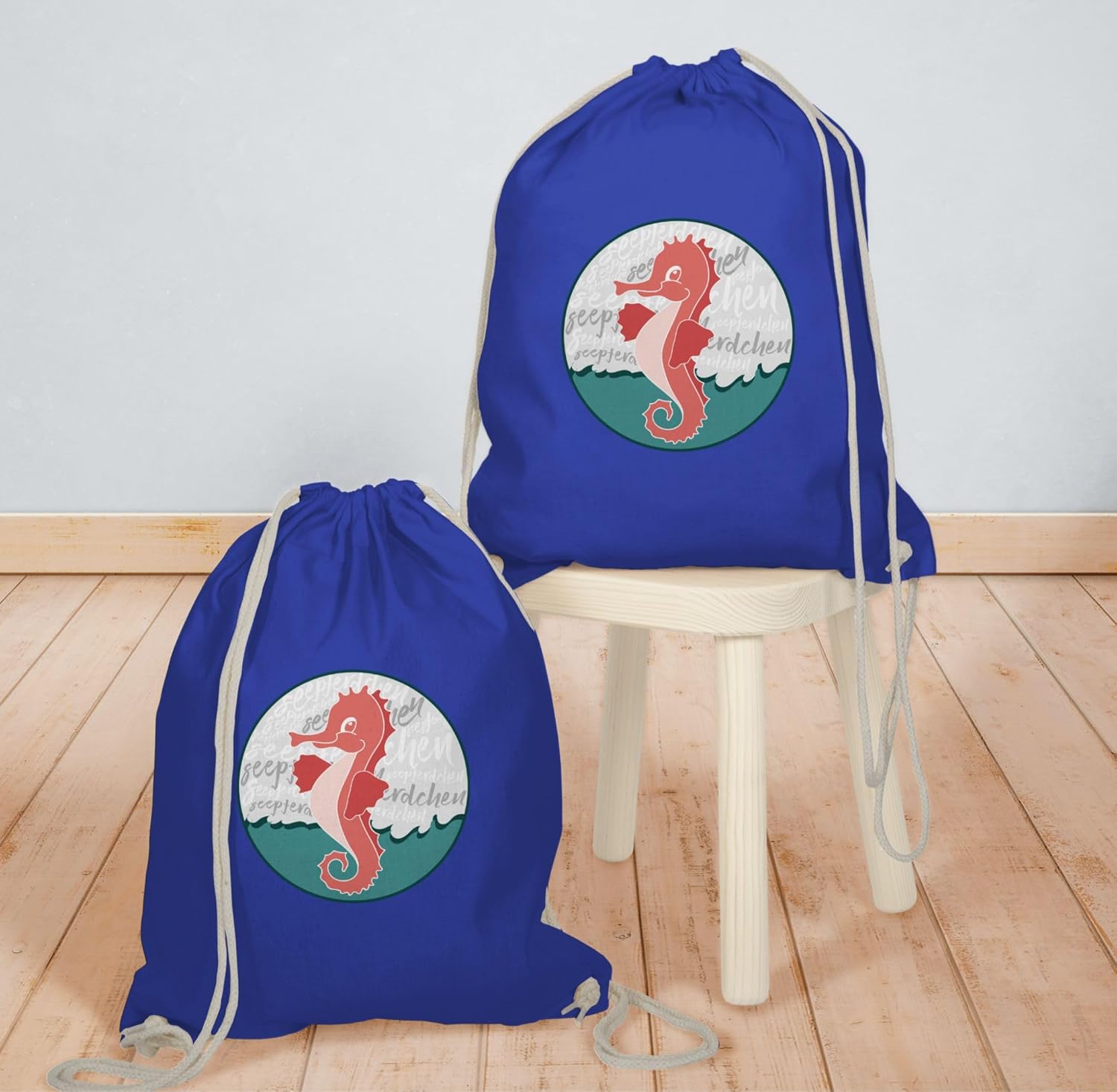 Shirtracer - Children's sports clothing - seahorse badge - gym bag and fabric bag made of cotton – Bild 6