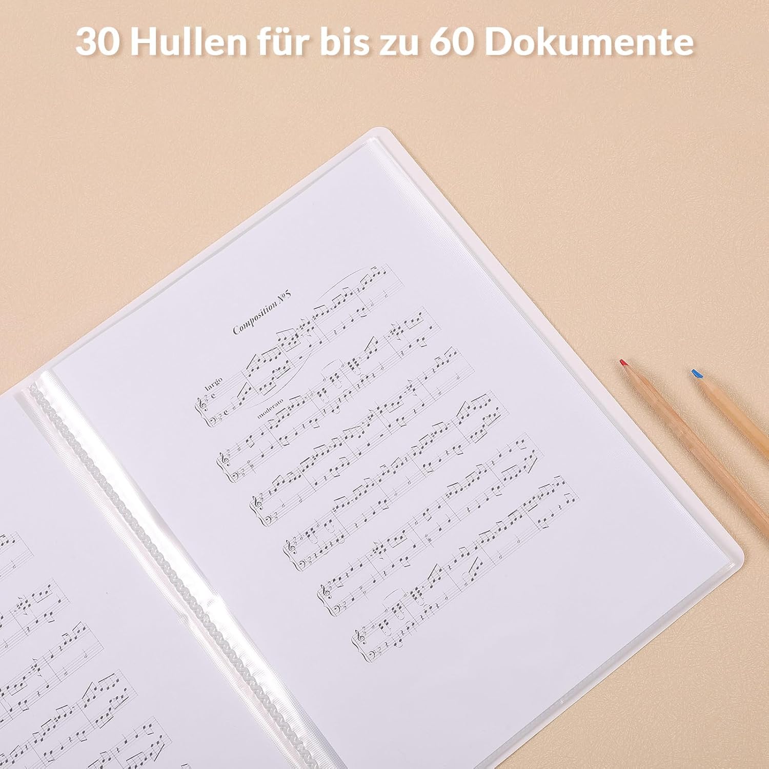 SKYDUE Certificate Folder A4, Plastic Folder with 30 Pockets, Certificate Folder for Archiving Certificates and Organising Important Documents (Beige) – Bild 4