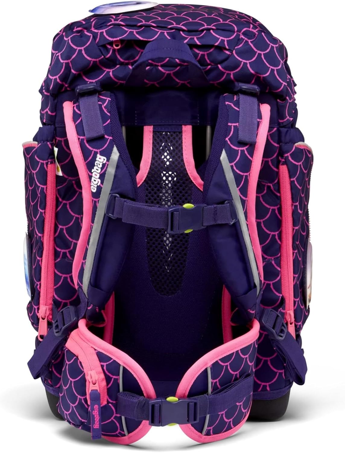 ergobag Ergonomic School Backpack, Flexible 6-Piece Set, 1st Grade Primary School, Pearl Diving Bear - Purple – Bild 4