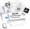 iDPRT MT610 Portable Thermal Printer, Mobile Printer A4 for Travel, A4 Compatible with Windows, iOS, Android, 300 dpi Monochrome Travel Printer for Home, Learning, Black