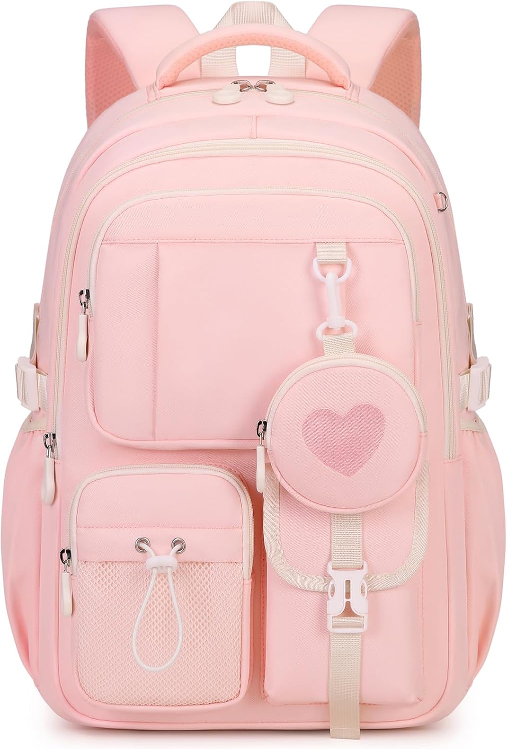 School Bag Girls School Backpack for Girls 1st - 5th Grade with Cute Coin Bag, Casual Backpack School for Kids Teenagers, Ideal for School and Travel, pink, Rucksack Backpacks – Bild 8