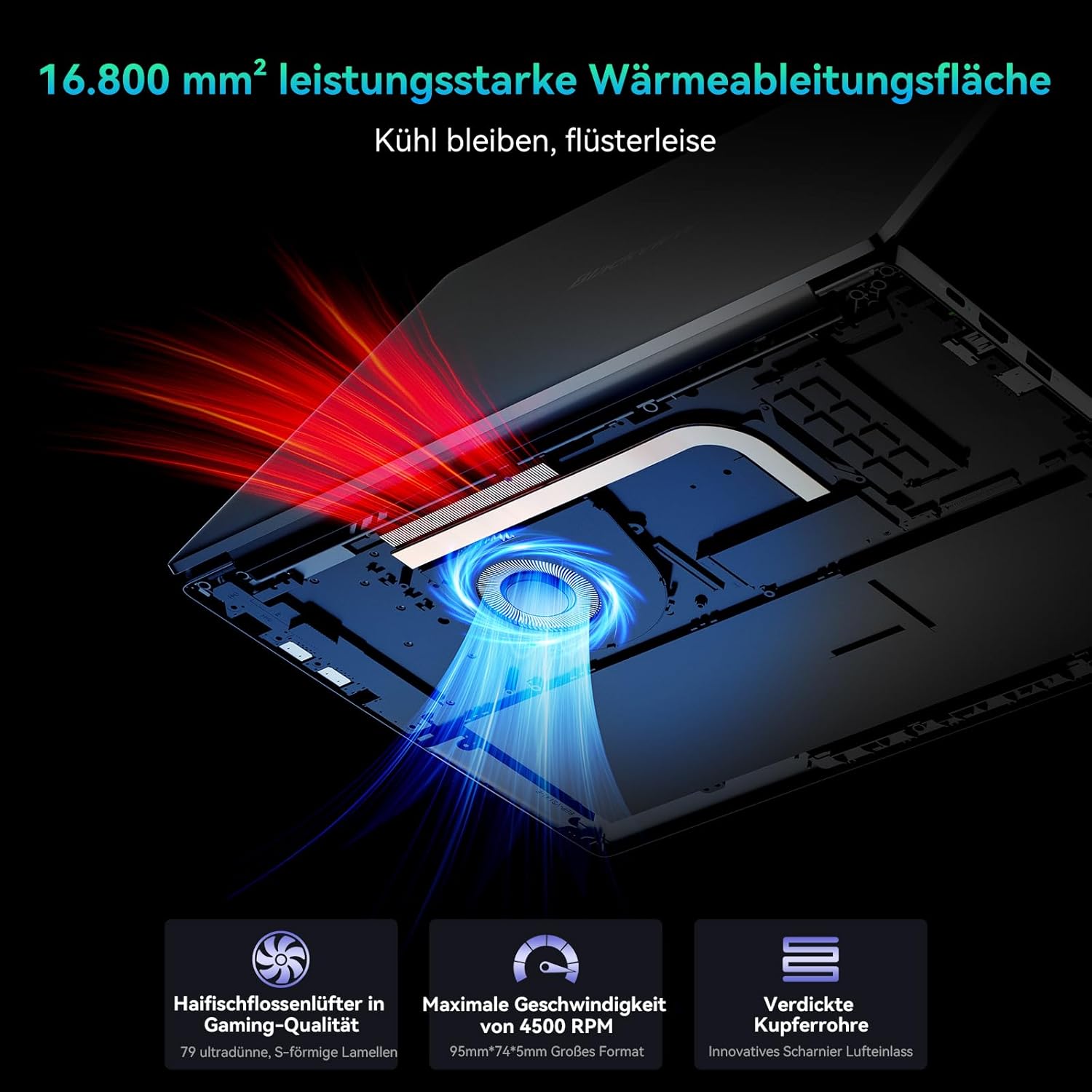 Blackview 15.6 Inch Laptop, N150 (Better N95/N97) up to 3.6GHz, 16GB RAM 512GB SSD Notebook for Business Students, FHD IPS Display, Eye Protection, 100W Type-C, 4K HDMI, Bluetooth, WiFi 5, QWERTY – Bild 7
