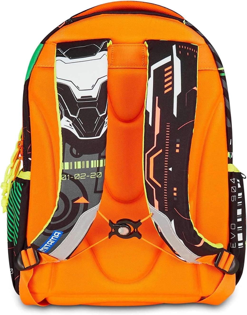 Mitama School Backpack Fluo Battle New Plus 3 Compartments Water Bottle Holder Ergonomic Shoulder Straps Primary School for Kids Medium – Bild 4
