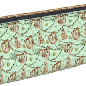 Sloth Leaves Cute Animal Pencil Case Cosmetic Bag Pencil Case Leather Triangle Storage Bag Stationery Organizer with Zipper for Adults Office, Sloth Leaves Cute Animal 02, Bag organiser