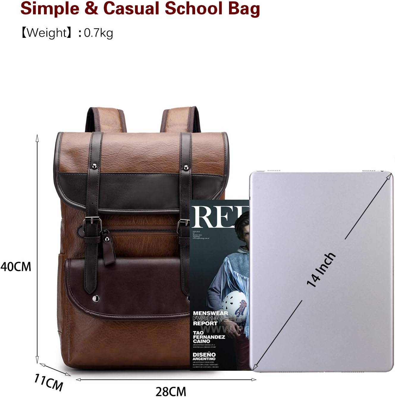 FANDARE Unisex Backpacks for 14 Inch Laptop Daypacks Girls Boys Satchel Waterproof School Bag Men Women School Backpack School Bag for Work Hiking Travel Camping School Backpack Khaki – Bild 6
