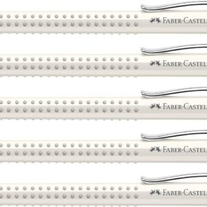 Faber-Castell Grip 2010 2050245 Ballpoint Pen, Coconut Milk, Pack of 5, with Replaceable 0.4 mm Refill, Indelible