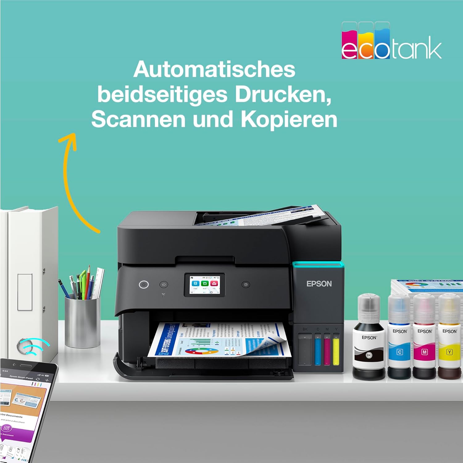 Epson EcoTank ET-4950 A4 Multifunction Printer with Wi-Fi & AirPrint Ink Tank, Automatic Document Feeder, Duplex Print, Scan, Copy & Fax, Up to 3 Years of Ink Included – Bild 13