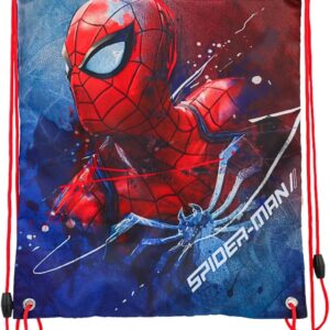Marvel Spiderman Gym Bag, Sports Bag, Shoe Bag, 41 x 32 cm, Blue/Red