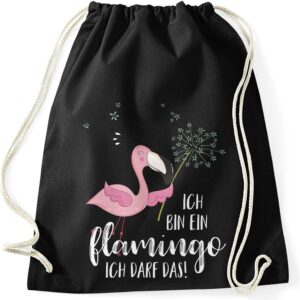 MoonWorks Gym Bag Flamingo Ich Bin EIN Flamingo ich darf das Saying Dandelion [German Language]