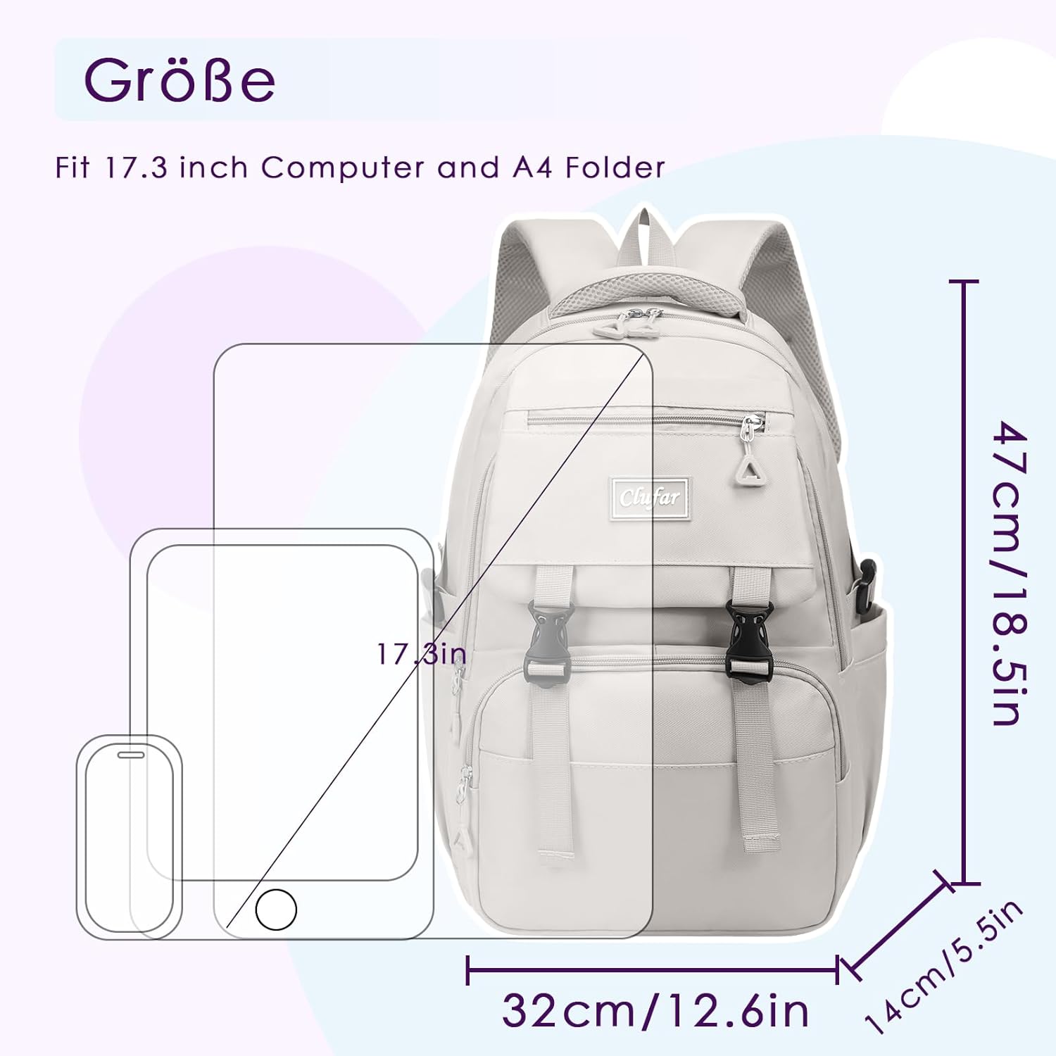 Schulrucksack Teenager Jungen Wasserdicht Schulranzen Schultasche Backpack School Bag Daypack für College Schule Arbeit – Bild 2