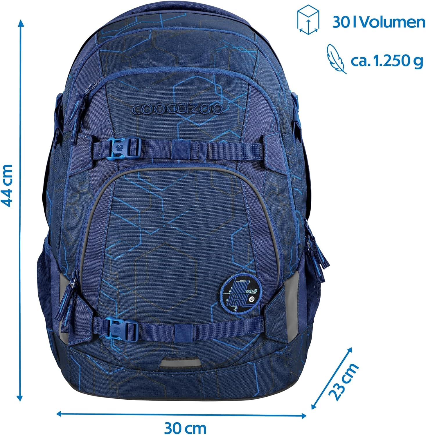 coocazoo MATE School Backpack, Ergonomic and Adjustable Satchel, Height and Size Adjustable, with Chest Strap and Waist Belt, Lightweight and Individual, from 3rd Grade – Bild 2
