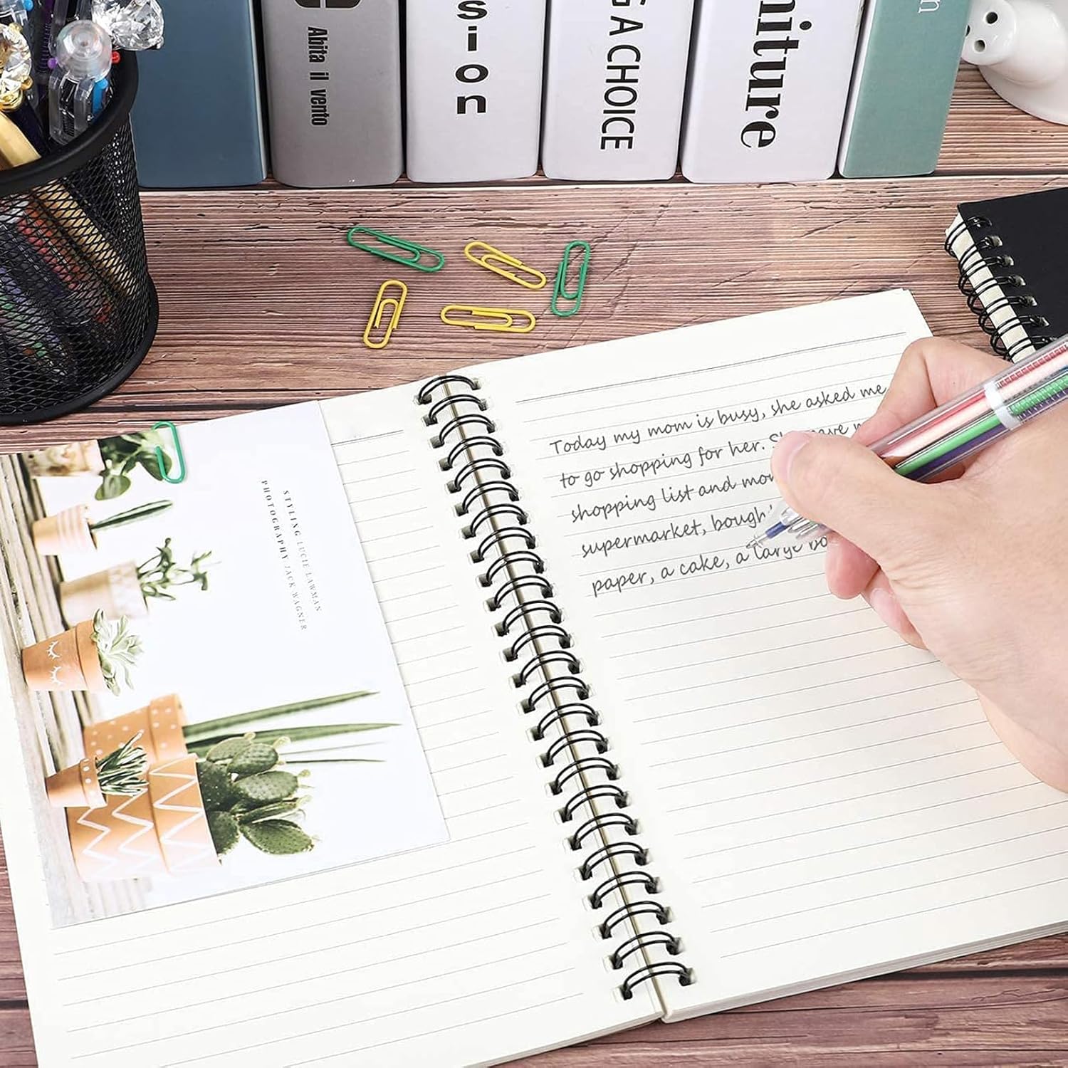 PALUDO Pack of 4 A5 Lined Notebook Spiral Notepad, Kraft Cover Notebooks Blank Page 120 Pages/60 Sheets Sketch Pad, A5 Notepads Diary Writing Pad Drawing Pad for Travel School Office – Bild 6