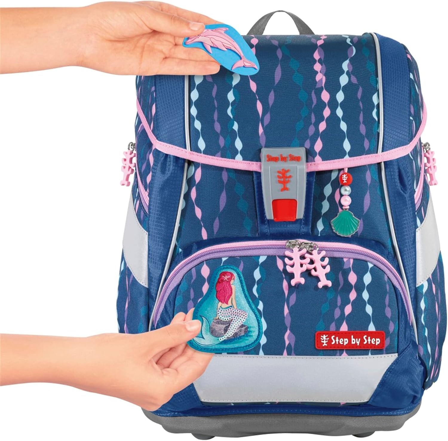 Step by Step 2-in-1 Plus School Bag Set, 6 Pieces, Ergonomic Satchel with Reflectors, Height-Adjustable with Waist Belt, Year 1 and Up, 19 L – Bild 8