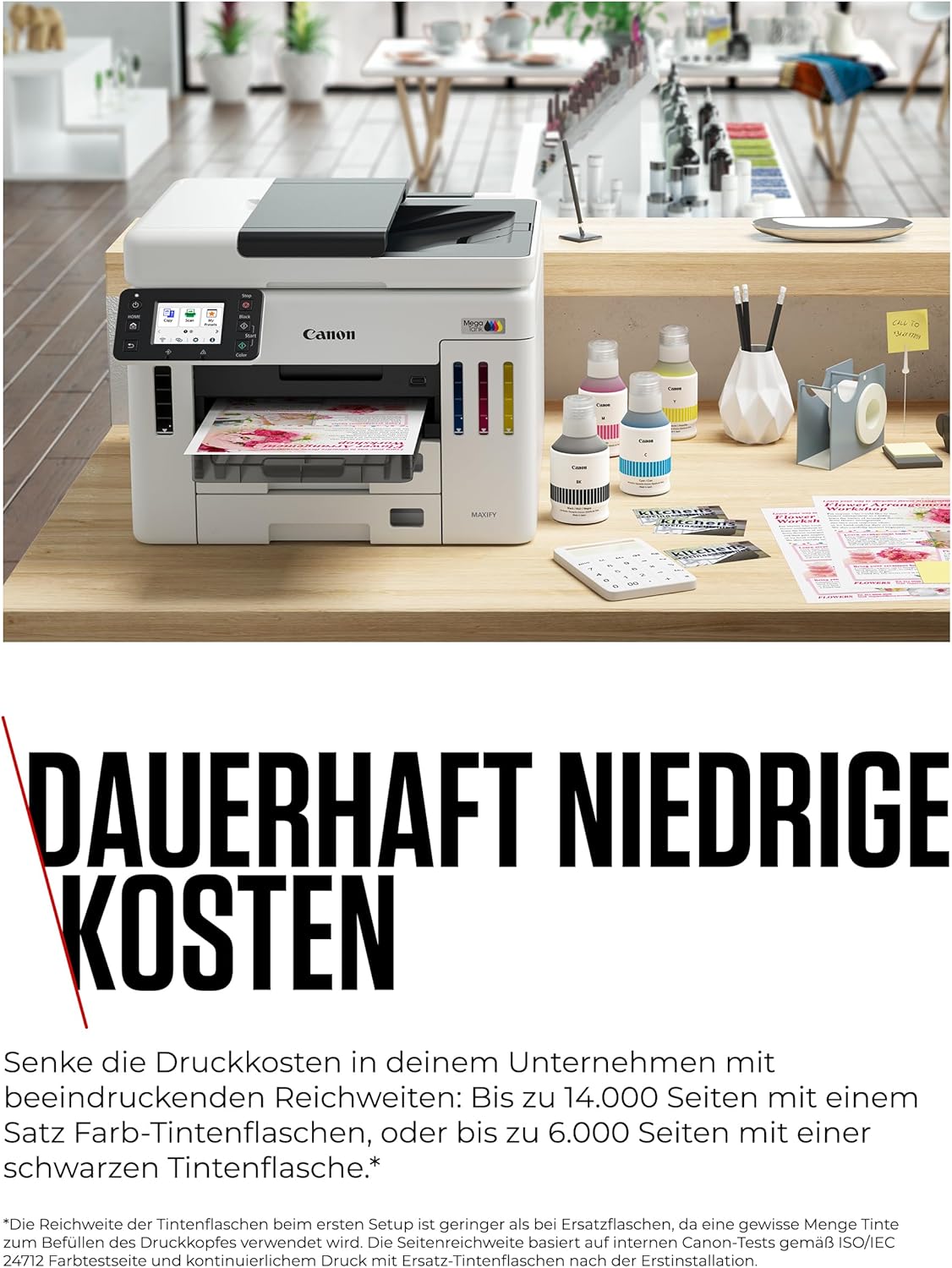 Canon MAXIFY GX7150 Compact Office Printer - Colour Printer & Scanner All-in-One WiFi | MegaTank Inkjet Printer with Copier & Scanner | Wi-Fi, Ethernet & USB Port – Bild 3