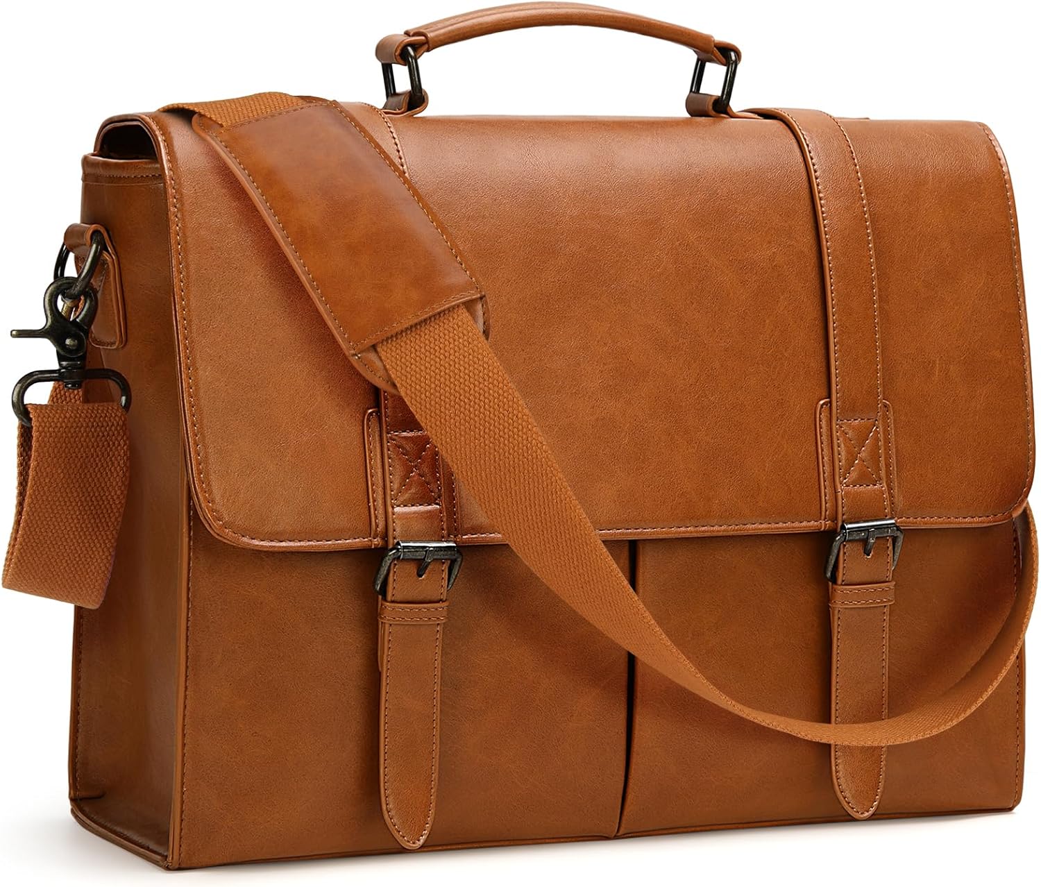 RAINSMORE Men's Shoulder Bag Briefcase Laptop Bag 15.6 Inch Messenger Bag for Business Work School