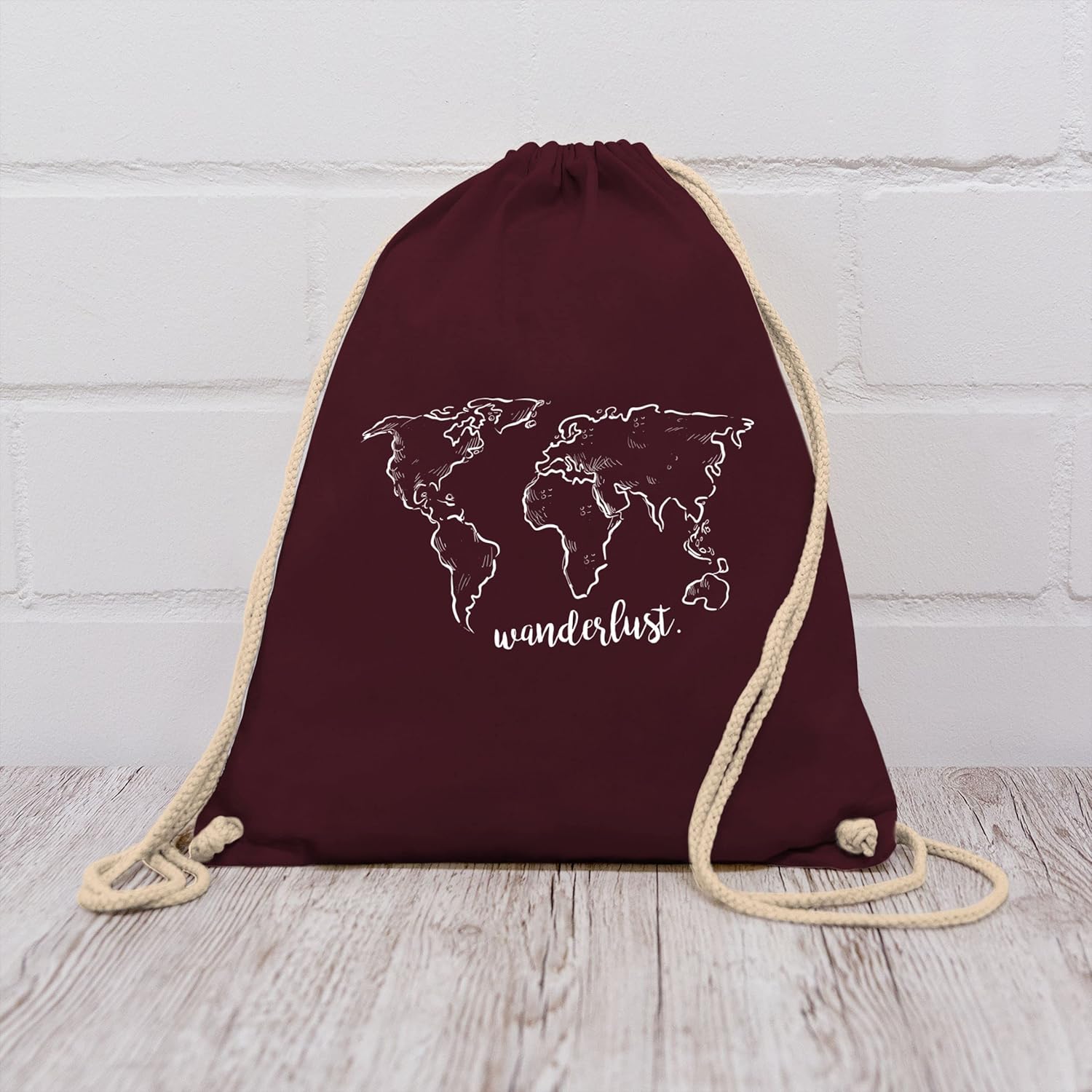 Shirtracer - Sports bag printed gift - Wanderlust - gym bag and fabric bag made of cotton – Bild 7