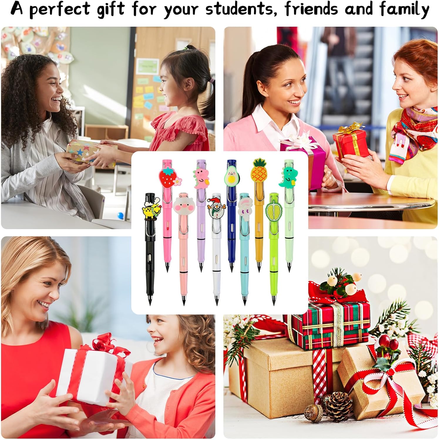 Kawaii Inkless Pencil with 10 Replacement Pen Refills, Permanent Pencil, Everlasting Without Sharpening, Eternal Writing Pen for Children, School, Writing, Sketch, Drawing, Pack of 10 – Bild 7