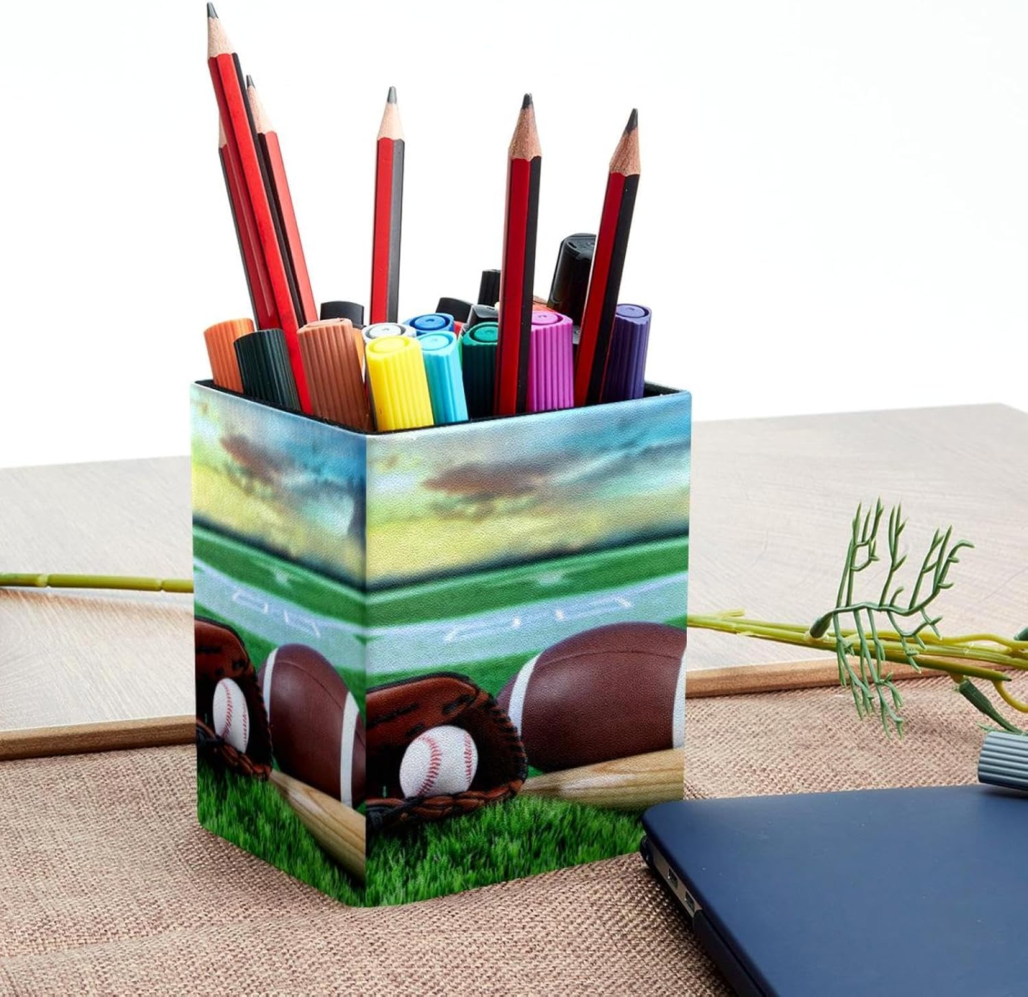 Stiftehalter für Schreibtisch, American Football Drucke, Stiftehalter, Stiftehalter, Make-up-Pinsel, Aufbewahrung, Schreibtisch, Schreibwaren, Organizer für Home Office – Bild 6