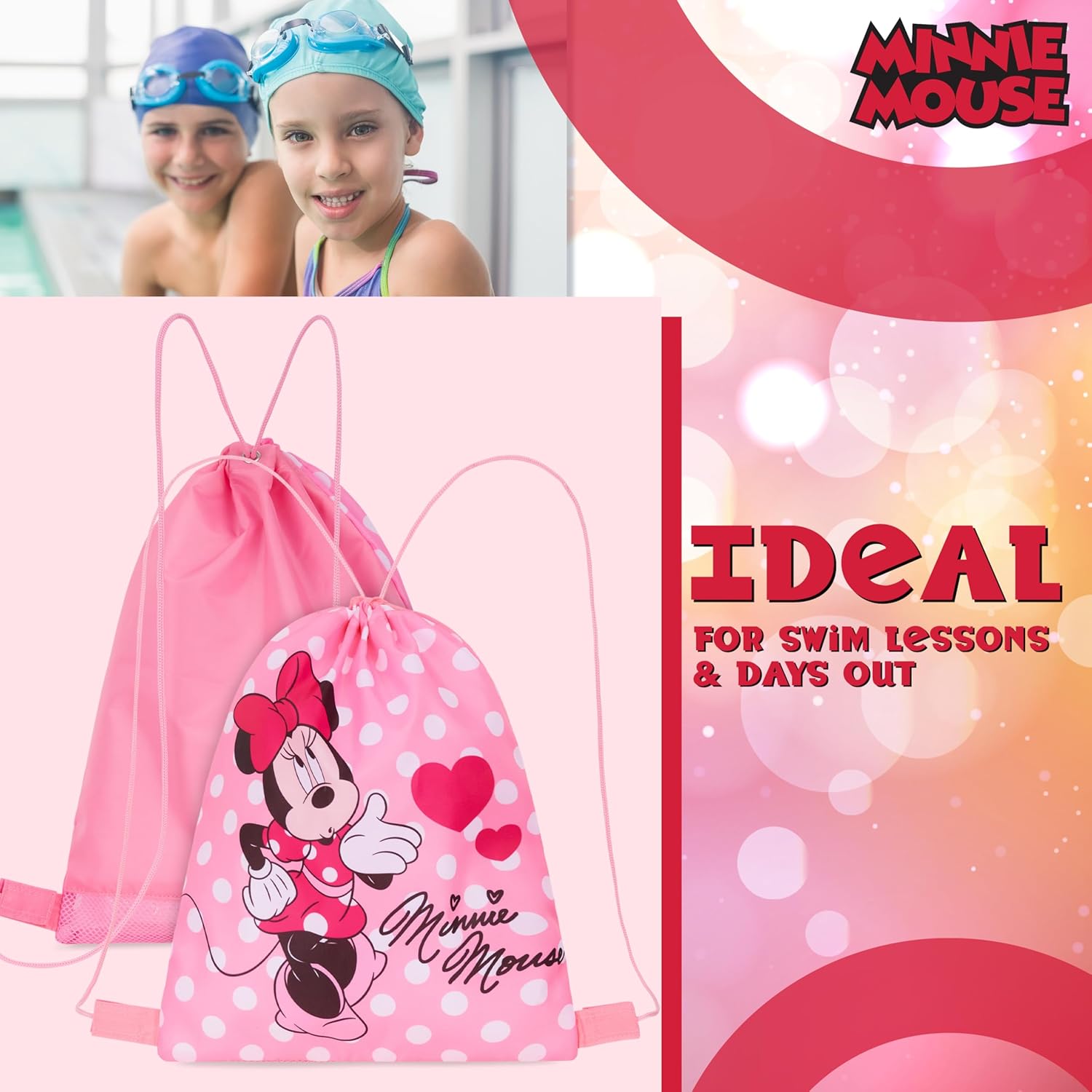 Disney Children's Gym Bag, 29 x 38 cm, Swimming Bag with Drawstring and Ventilation Opening - Sports Gifts for Children – Bild 4