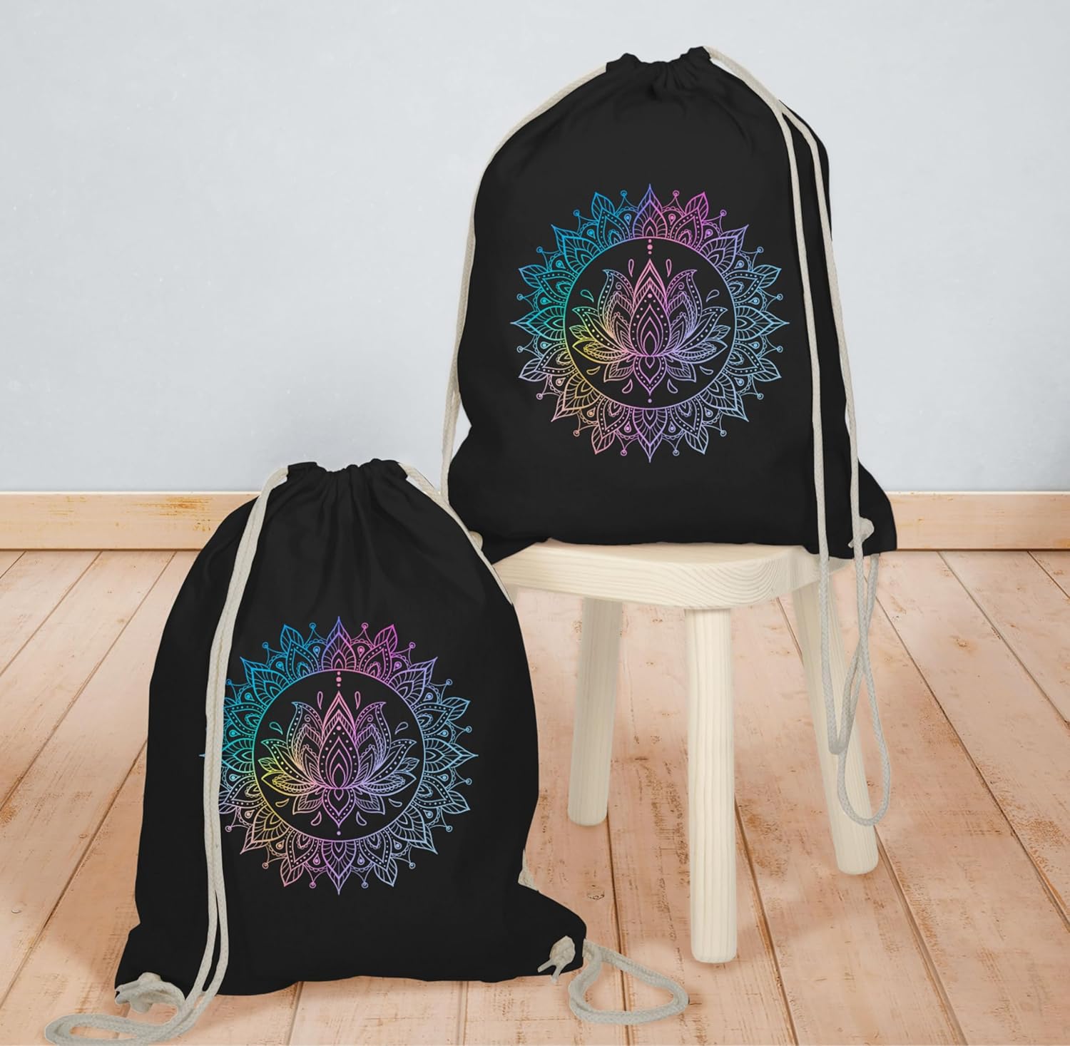 Shirtracer - Gym Bag Backpack - Yoga - Bags - Lotus Flower Spiritual Meditation Mandala Pilates Lotus Relaxation – Bild 6