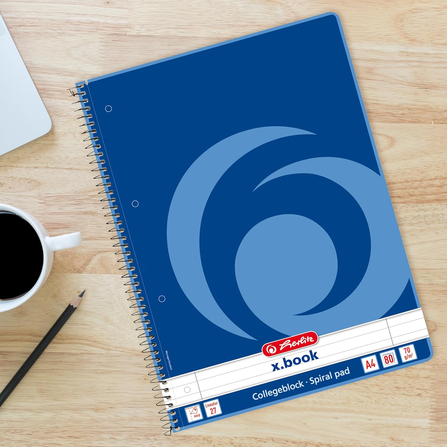 Herlitz 306423 Spiral-Bound A4 Notepad, 80 Sheets, Left and Right Margins, Pack of 5 – Bild 6