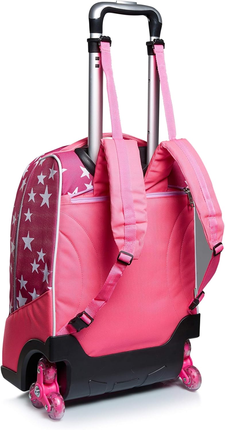 SJ Kids Trolley Backpack 2 in 1 School Bag with Wheels 1st Class for School, Elementary, Travel & Leisure, Girls & Boys, Multi-Colour, Fuchsia, School & Leisure Time – Bild 6