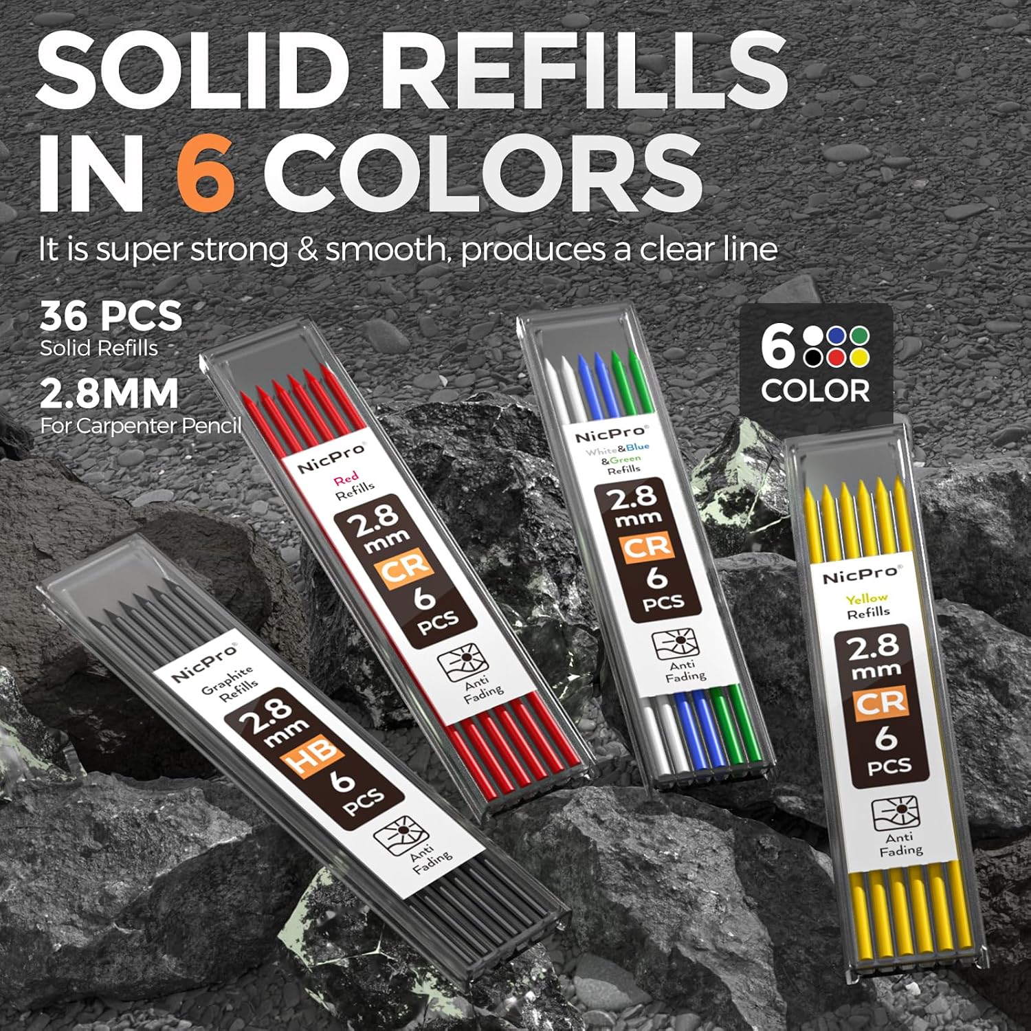 Nicpro 3 Pack CP1000 Carpenter's Pencils with Sharpener, Mechanical Pencils with 39 Leads, Deep Hole Marker with Long Tip for Construction, Heavy Duty Pencil Construction Site for Architect Marking – Bild 5