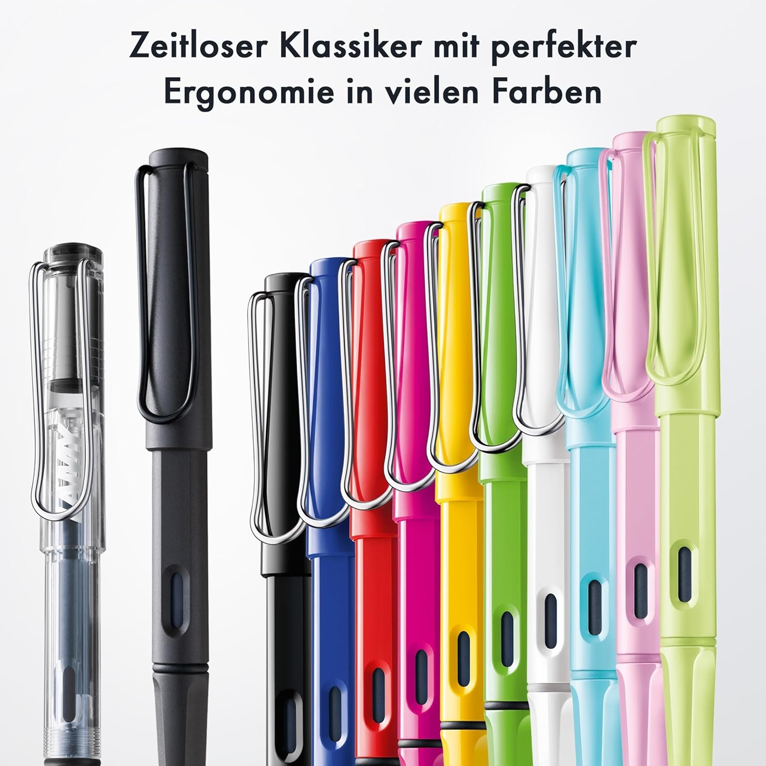 Lamy safari black Fountain Pen, with Ergonomic Handle and Polished Steel Nib, in Line Width M, Robust ASA Plastic, Includes T 10 Blue Ink Cartridge, Right-Handed – Bild 7