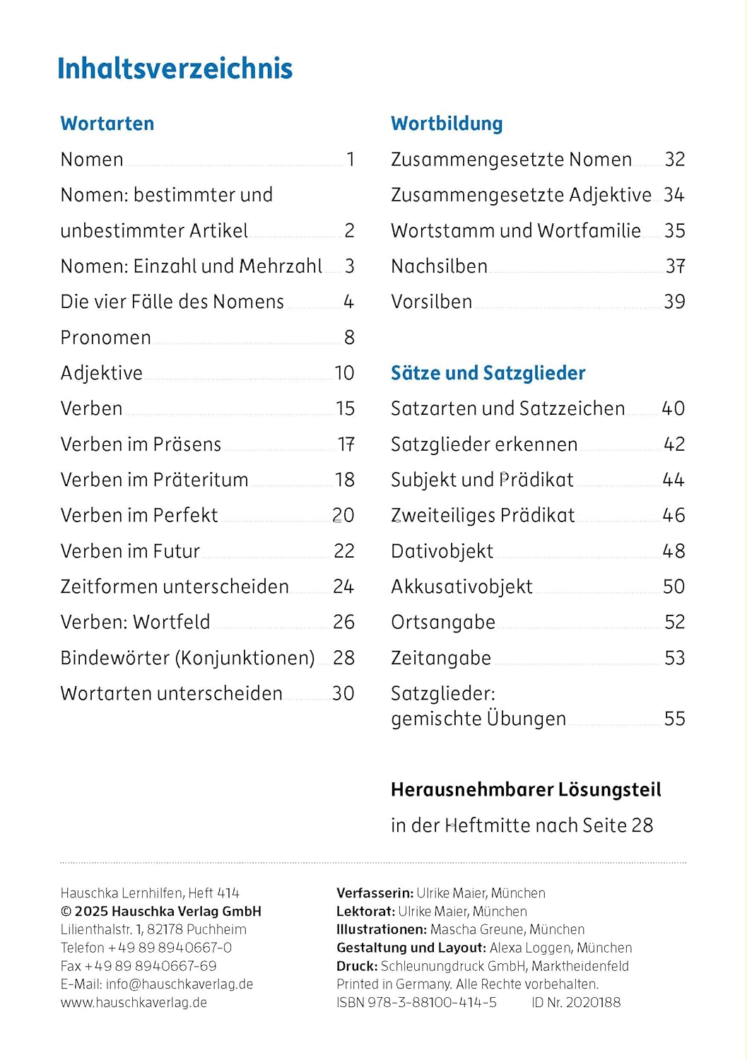 Mein Übungsheft Grammatik 4. Klasse: Lernhilfe Deutsch 4. Klasse, Grammatik lernen – Satzglieder, Wortbildung, Satzarten Grundschule (Lernhefte zum Üben und Wiederholen, Band 414) – Bild 3