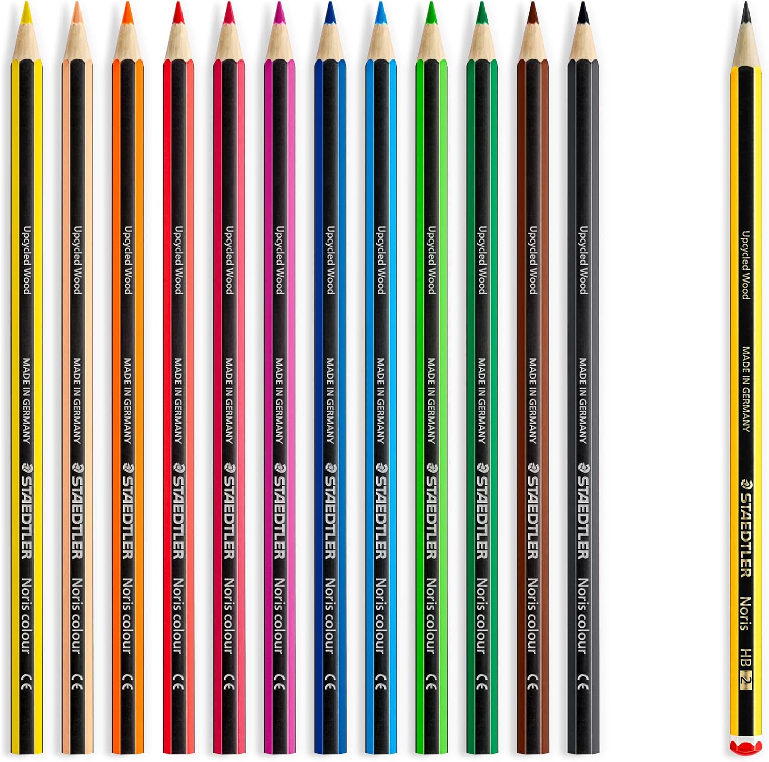 STAEDTLER Noris Colour Colouring Pencils, Non-Slip Soft Surface, High Break Resistance, Made from Upcycled Wood, Intense Colours, Hexagonal Format, 12 Colouring Pencils + 1 Colouring Pencil in Cardboard Case, 185 SET9 – Bild 6