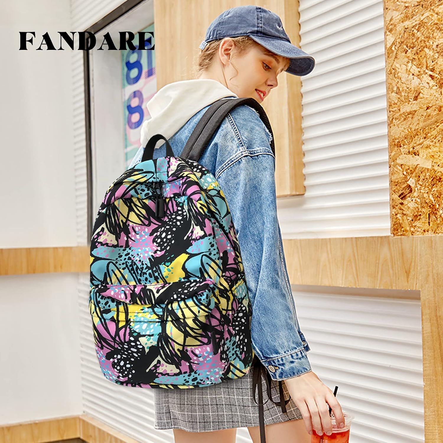 FANDARE School Backpack Girls School Bag Boys Backpacks School Backpacks Laptop School Bag Daypack Casual Daypacks for Women Men Travel Everyday Leisure Campus Hiking – Bild 2
