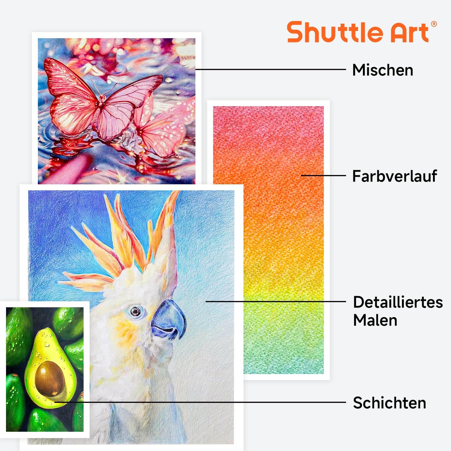 Shuttle Art 172 Colouring Pencils Set, Perfect Colouring Pencils for Adults, Children and Artists for Colouring, Painting and Sketching, Soft Wax Based Colouring Pencils, Wooden Pencils, Colouring – Bild 6