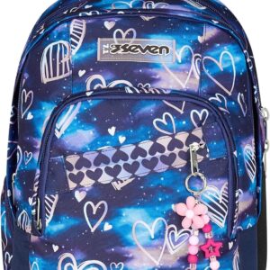 Seven Dual Detach School Backpack for School, Leisure, Spacious School Bag for Teenagers, Girls, Boys, Padded School Bag, with Laptop Compartment and Water Bottle Pocket, Multicoloured
