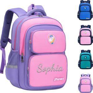 Personalised School Backpack Children with Name Embroidery, School Children's Backpack for Girls & Boys, Waterproof School Bag, School Bag, Large Capacity, Multi-Pocket School Bag
