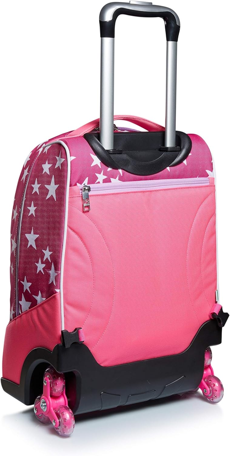 SJ Kids Trolley Backpack 2 in 1 School Bag with Wheels 1st Class for School, Elementary, Travel & Leisure, Girls & Boys, Multi-Colour, Fuchsia, School & Leisure Time – Bild 5